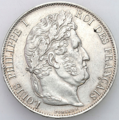 Francja, Ludwik Filip I. 5 franków 1844 W, Lille