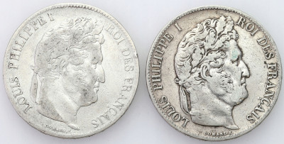 Francja, 5 franków 1836 W, Lille i 1846 A, Paryż