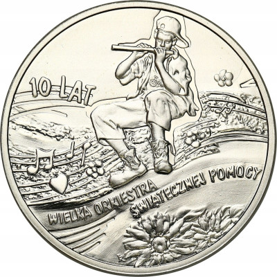 III RP. 10 złotych 2003 WOŚP - SREBRO