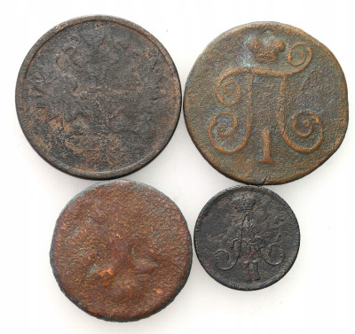 Rosja, monety miedziane, zestaw 4 sztuk