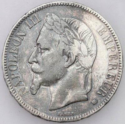 Francja Napoleon III 5 franków 1867 BB, Strasbourg