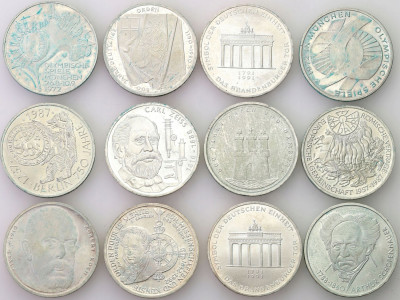 Niemcy RFN 10 marek 1972-1993 - ZESTAW 12 szt.