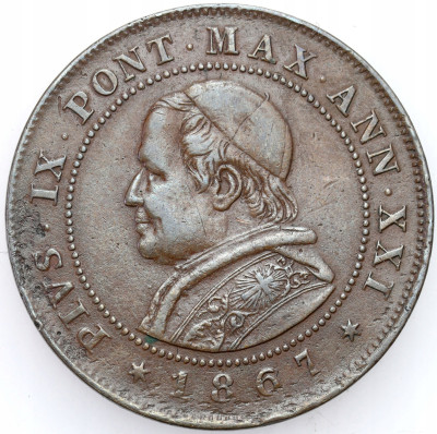 Watykan. 2 soldi 1867 R, Rzym