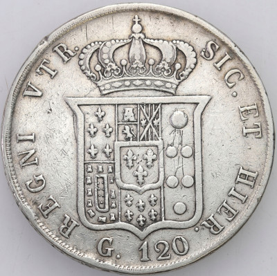 Włochy, Sycylia. Piastra - 120 Grani 1855
