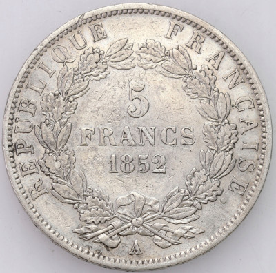 Francja. 5 franków 1852 A, Paryż
