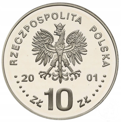10 złotych 2001 Jan III Sobieski półpostać