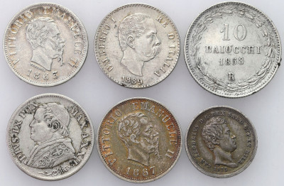 Włochy i Watykan, zestaw 6 monet