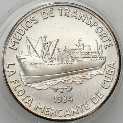 Kuba. 5 peso 1984 Marynarka handlowa – SREBRO