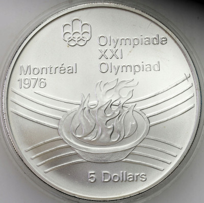 Kanada. 5 dolarów 1976 Znicz olimpijski - SREBRO