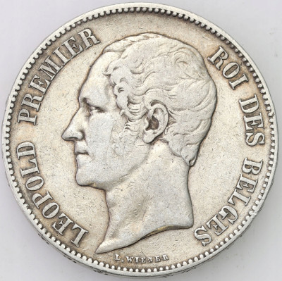 Belgia. 5 franków 1851, Bruksela - SREBRO