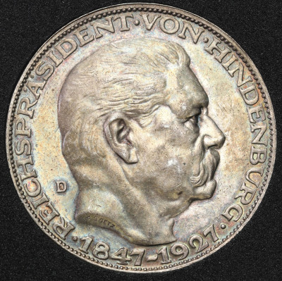 Niemcy Medal 1927 Hindenburg Goetz - SREBRO