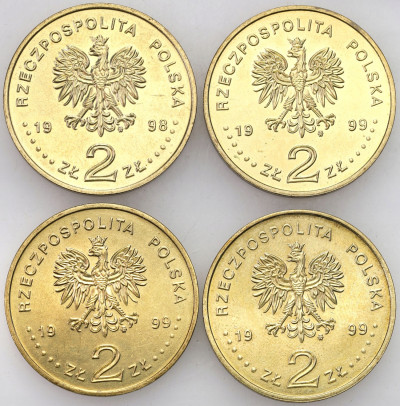 III RP. 2 złote 1998-1999 RÓŻNE – 4 szt