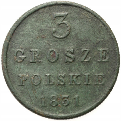 Polska/Rosja. 3 grosze polskie 1831 KG, Warszawa