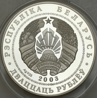 Białoruś. 20 rubli 2003 Zapasy – SREBRO