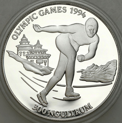 Bhutan. 300 ngultrum 1992 łyżwiarstwo – SREBRO