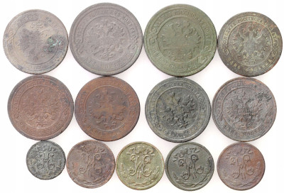 Rosja, 1/4 – 2 kopiejki 1891-1913 – 13 sztuk
