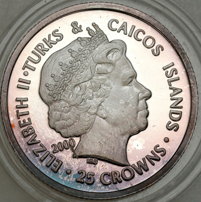 Turks i Caicos. 25 koron 2000 – SREBRO I ZŁOTO