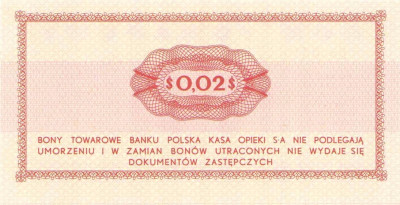 Bon Towarowy PEKAO 2 centy 1969 seria Eo