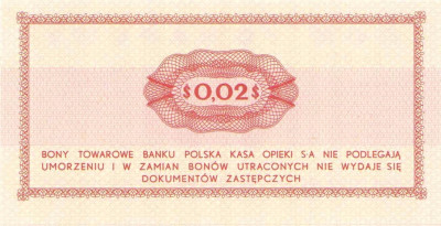 Bon Towarowy PEKAO 2 centy 1969 seria Eo