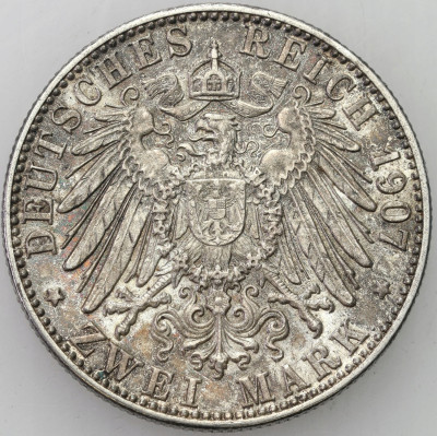 Niemcy Badenia. 2 marki 1907 G, Karlsruhe - SREBRO