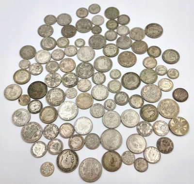 Anglia - zestaw monet 91 sztuk - różne - SREBRO