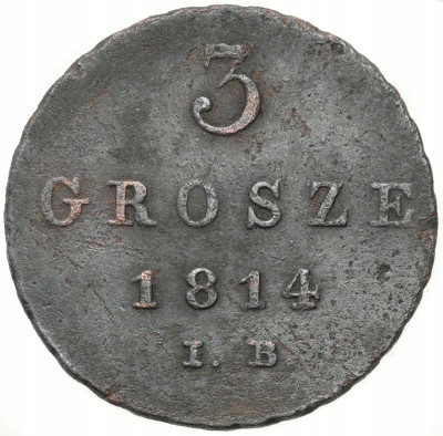 Księstwo Warszawskie. 3 grosze (Trojak) 1814 IB