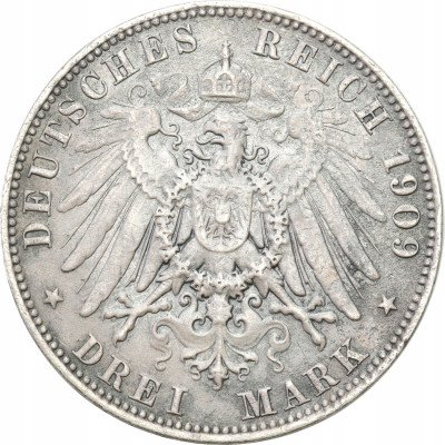 Niemcy, Saksonia. 3 marki 1909 E, Muldenhütten