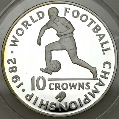 Turks i Caicos. 10 koron 1982 Mundial – SREBRO