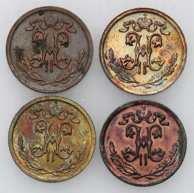 Rosja. 1/2 kopiejki 1897-1914, zestaw 4 monet