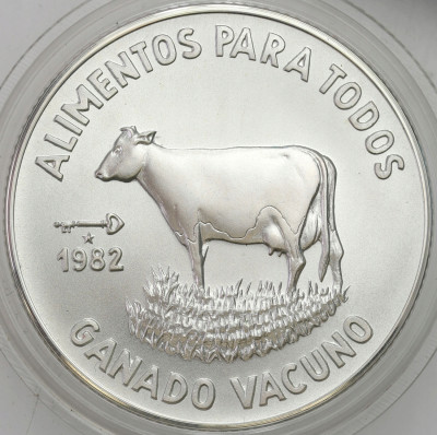 Kuba. 5 peso 1982 FAO, Krowa – SREBRO