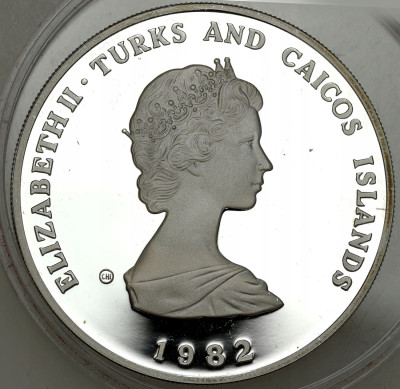 Turks i Caicos. 10 koron 1982 Mundial – SREBRO