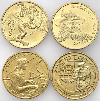 III RP. 2 złote 1998-1999 RÓŻNE – 4 szt