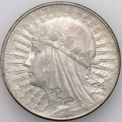 II RP. 10 złotych 1932 głowa kobiety ze znakiem