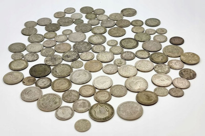 Anglia - zestaw monet 91 sztuk - różne - SREBRO
