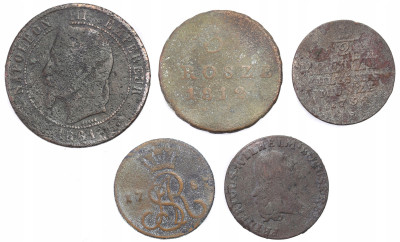 Polska/Francja zestaw 5 monet