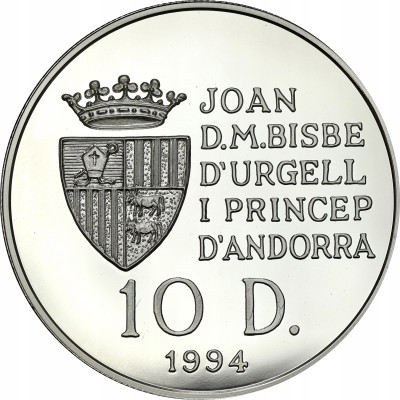 Andora, 10 dinarów 1994, Atlanta 1996 – Wyści rowerowe. SREBRO