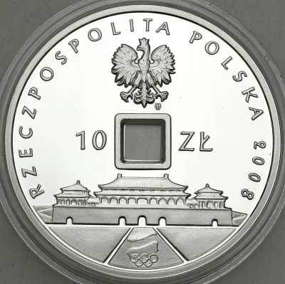 III RP. 10 złotych 2008 Pekin (dziura) - SREBRO