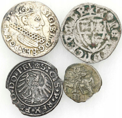 Polska, Zakon krzyżacki, zestaw 4 monet srebrnych