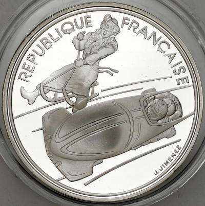 Francja. 100 franków 1990 Igrzyska Bobslej – SREBRO