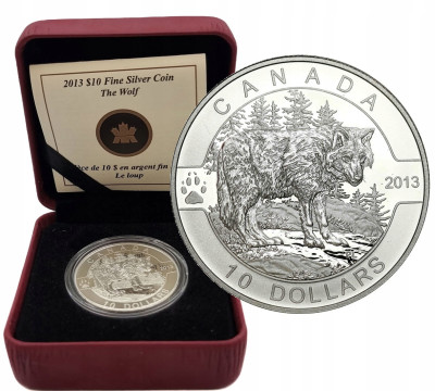Kanada 10 dolarów 2013 Wilk – SREBRO