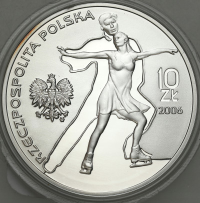 III RP. 10 złotych 2006 Turyn łyżwiarka - SREBRO