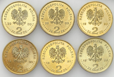 2 złote GN 1998-2000 RÓŻNE - 6 szt