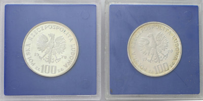 PRL - Zestaw ryś + bóbr 100 zł 1978-79 - SREBRO