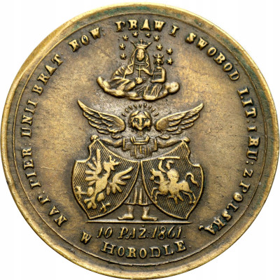 Medalik z 1861 wybity na pamiątkę Unii w Horodle