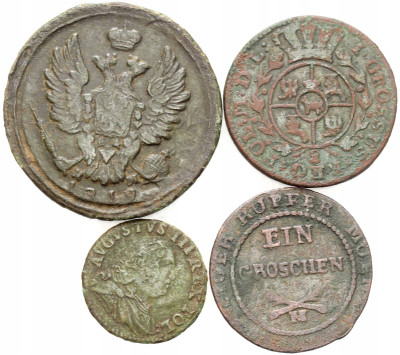 Polska, Rosja, Gdańsk, zestaw monet miedzianych