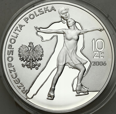 III RP. 10 złotych 2006 Turyn łyżwiarka – SREBRO