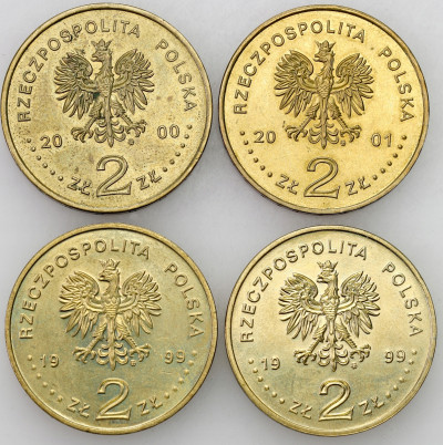 III RP. 2 złote 1999-2001 RÓŻNE – 4 szt