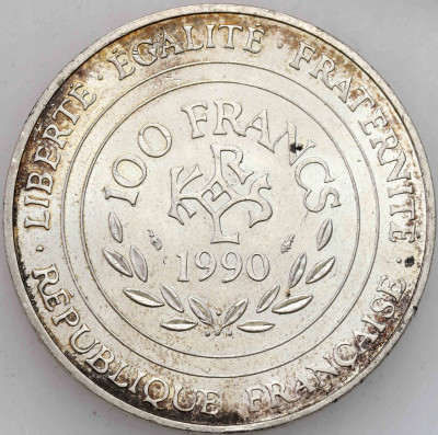 Francja. 100 franków 1990, Karol Wielki – SREBRO