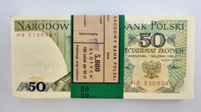 PRL - 50 złotych 1988 HR paczka bankowa – 100 sztuk