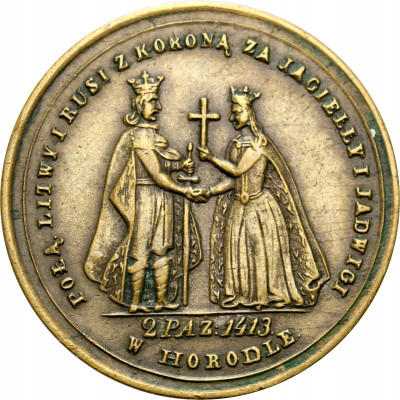 Medalik z 1861 wybity na pamiątkę Unii w Horodle